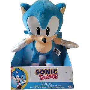 Sonic The Hedgehog Jumbo Plush.  By Jakk Pacific New In Box